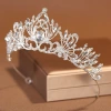 Grand crown bride headwear, 18-year-old princess coming-of-age ceremony birthday performance crown wedding gauze hair accessory crown details Picture